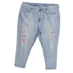 Melissa McCarthy Seven7 Jeans 26W Blue Straight Plus Girlfriend Stretch Fabric